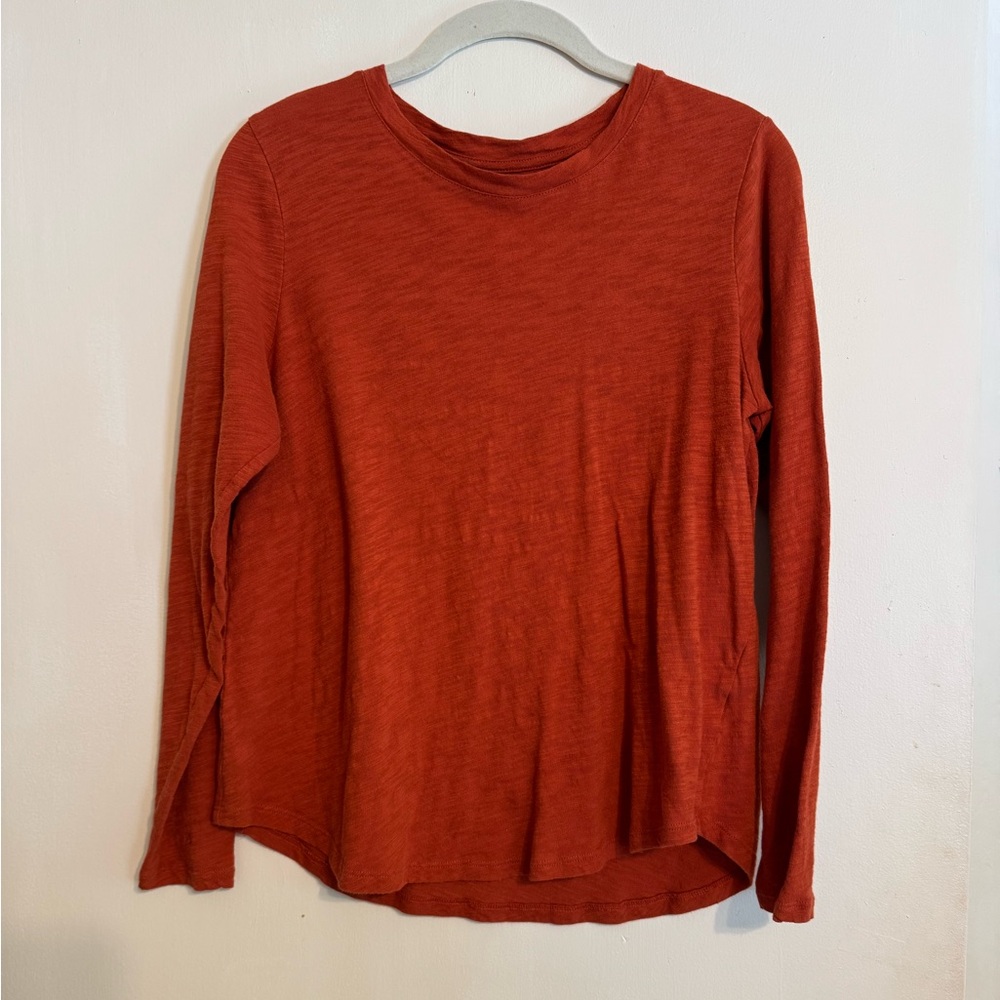 Old Navy Brown Orange Long Sleeve Relaxed Tee